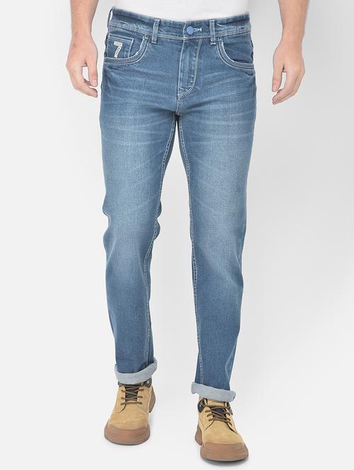 dark blue solid straight fit jean - 18178831 - Very Small Image - 1