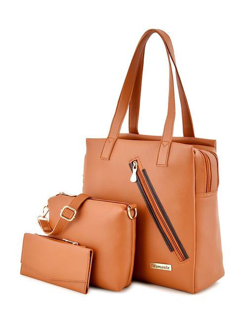 tan leatherette (pu) handbag - 18178958 - Very Small Image - 1
