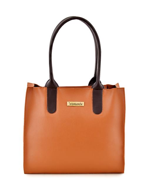 tan leatherette (pu) handbag - 18178973 - Very Small Image - 1