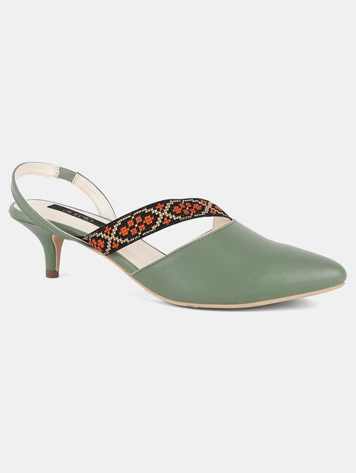 green pu closed back sandals - 18178999 - Very Small Image - 1