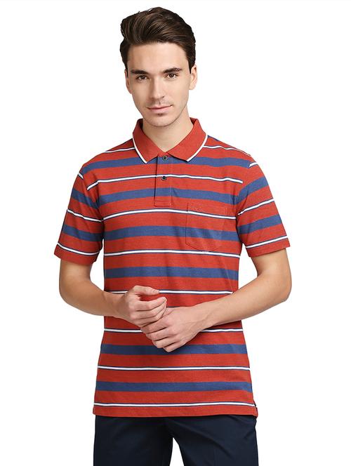 orange stripe polo t-shirt - 18179596 - Very Small Image - 1