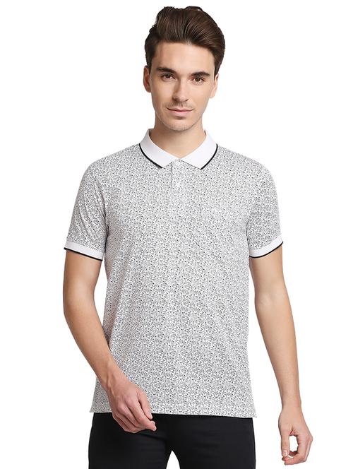white printed polo t-shirt - 18179600 - Very Small Image - 1