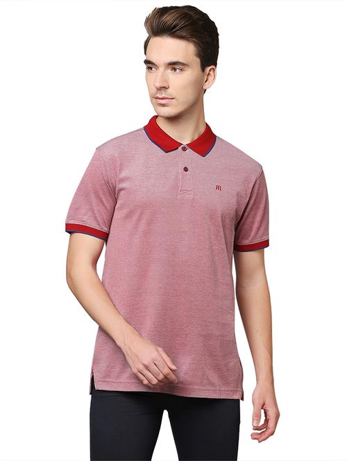 red melange polo t-shirt - 18179622 - Very Small Image - 1