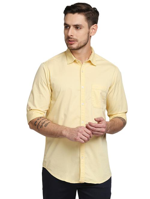 yellow solid casual shirt - 18179989 - Very Small Image - 1