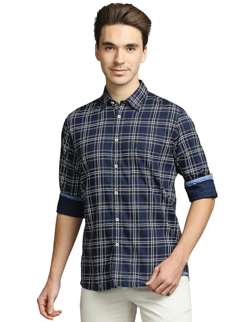 blue checkered casual shirt - 18180024 - Very Small Image - 1