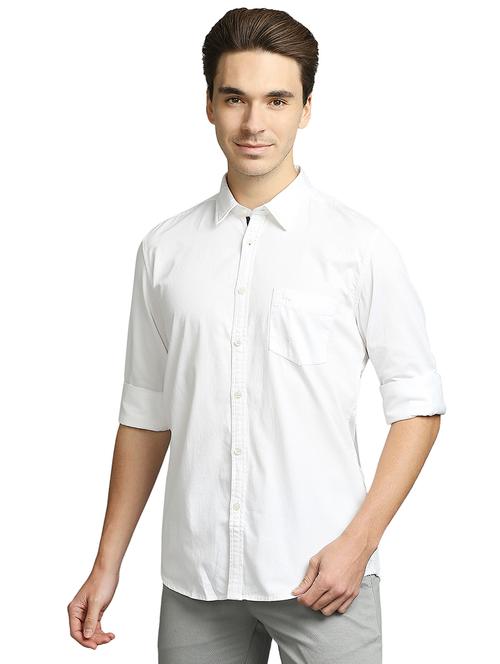 white solid casual shirt - 18180027 - Very Small Image - 1