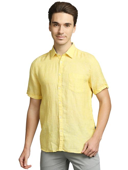 yellow solid casual shirt - 18180048 - Very Small Image - 1