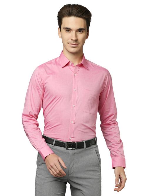 pink solid formal shirt - 18180136 - Very Small Image - 1