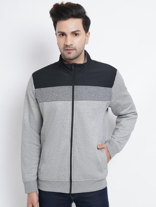 grey color-blocked sweatshirt - 18180174 - Very Small Image - 1