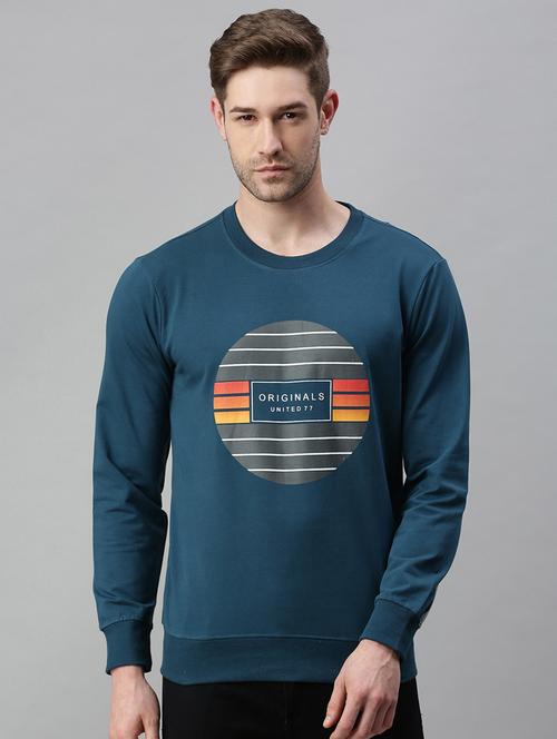 mens front print sweatshirt - 18180552 - Very Small Image - 1