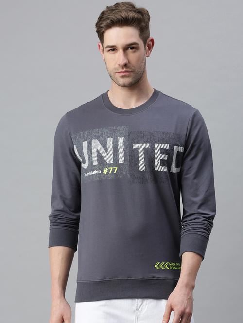 mens front print sweatshirt - 18180780 - Very Small Image - 1