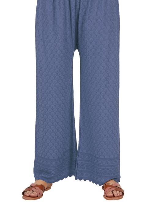 rayon full chikan work palazzo for - 18181053 - Very Small Image - 1