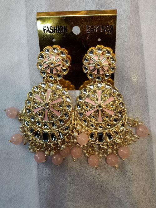 ladies ear ring pink color - 18181359 - Very Small Image - 1