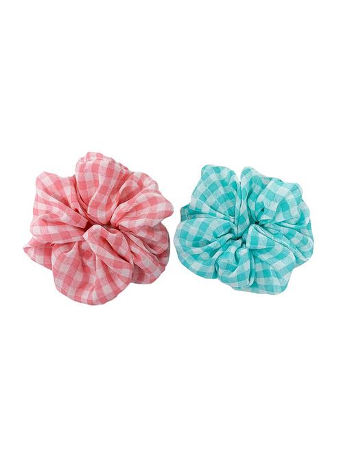 checks scrunchies for women - pack of 2 - 18181363 - Very Small Image - 1