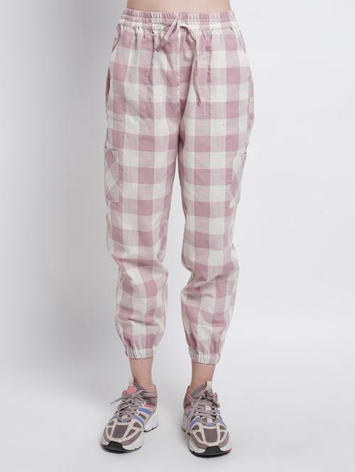 drawstring waist checkered jogger - 18181394 - Very Small Image - 1