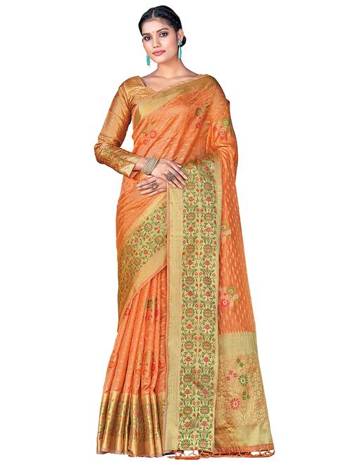 zari work woven saree - 18181476 - Very Small Image - 1