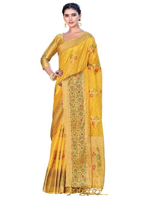zari work woven saree - 18181478 - Very Small Image - 1
