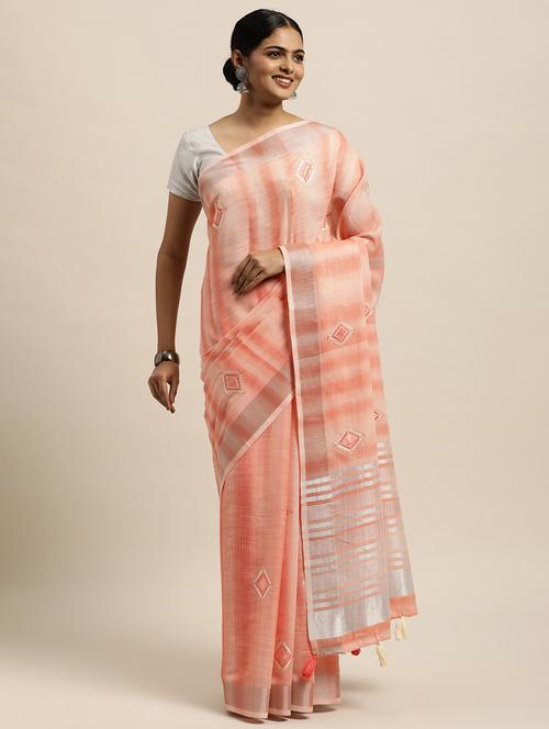 self design woven saree with blouse - 18181502 - Very Small Image - 1