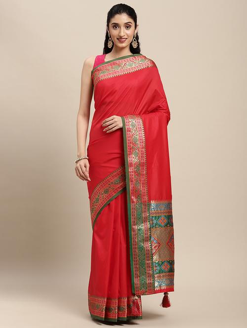 zari work woven saree - 18181532 - Very Small Image - 1
