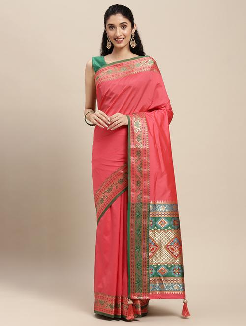 zari work woven saree - 18181536 - Very Small Image - 1