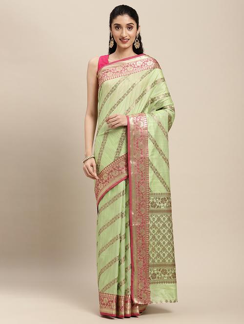 zari work woven saree - 18181540 - Very Small Image - 1