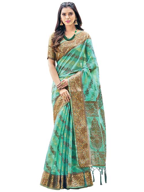 zari work woven saree - 18181572 - Very Small Image - 1