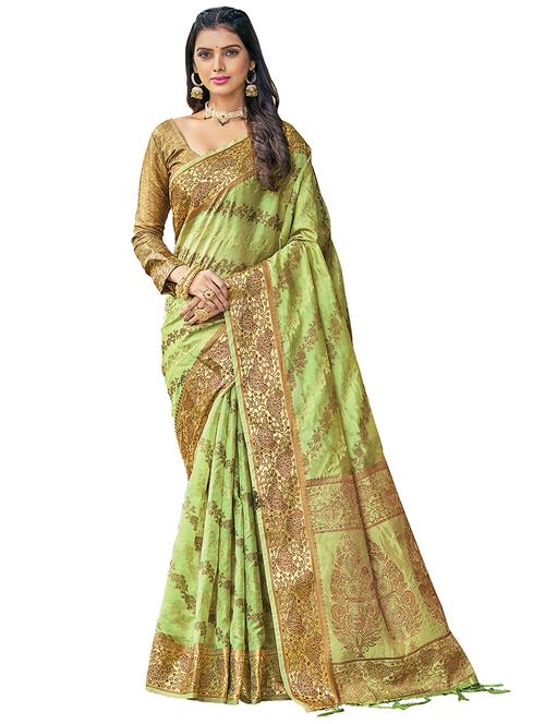 zari work woven saree - 18181575 - Very Small Image - 1