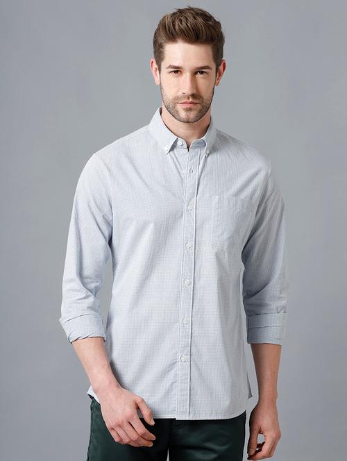 light blue checkered casual shirt - 18181708 - Very Small Image - 1