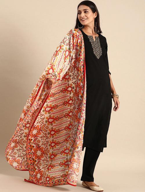 white poly chiffon dupatta - 18181888 - Very Small Image - 1