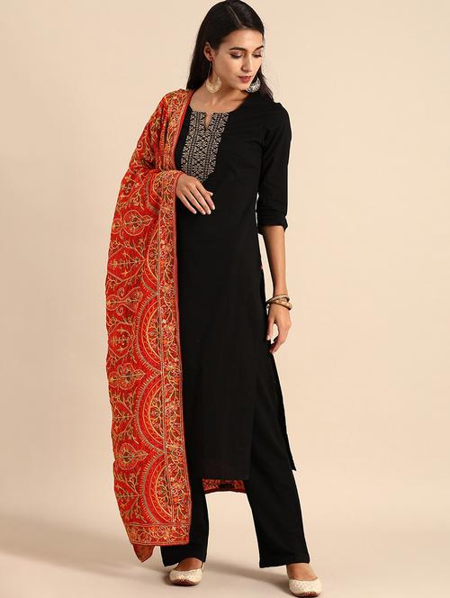 red poly chiffon dupatta - 18181891 - Very Small Image - 1