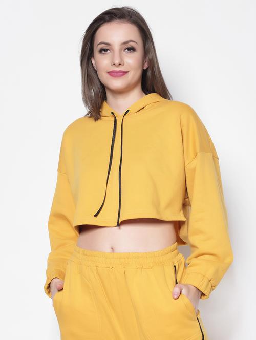 hooded neck solid sweatshirt - 18181977 - Very Small Image - 1