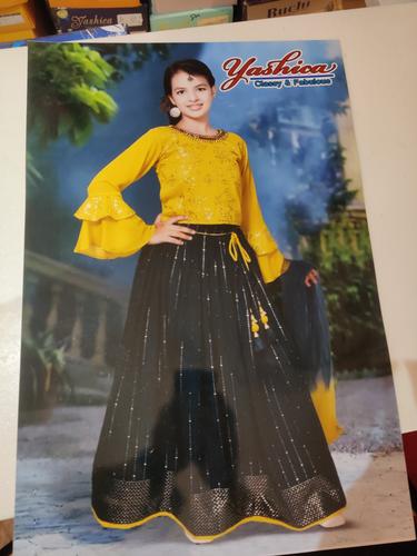 yellow blue lehnga also size available - 18181992 - Very Small Image - 1