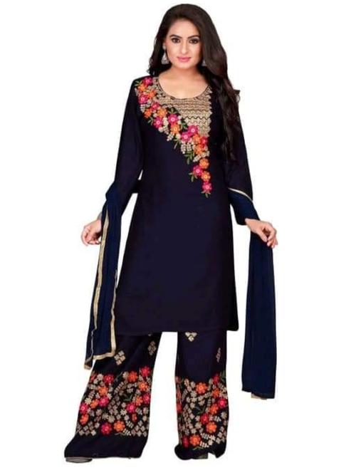 ladies palazzos set black color - 18182058 - Very Small Image - 1