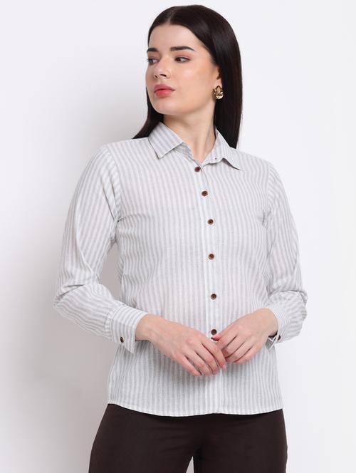 long sleeved striped shirt - 18182239 - Very Small Image - 1