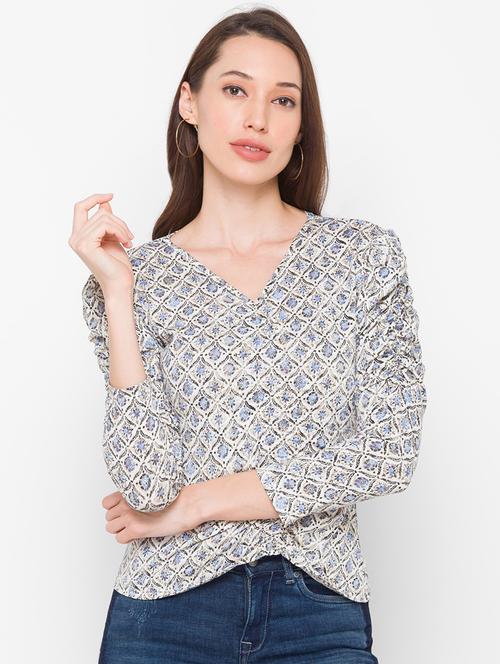 light blue printed regular top - 18182393 - Very Small Image - 1