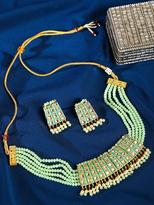 multi colored metal necklaces and earring - 18182677 - Very Small Image - 1