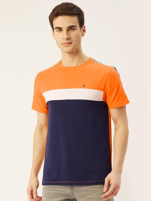 orange color-blocked t-shirt - 18182789 - Very Small Image - 1