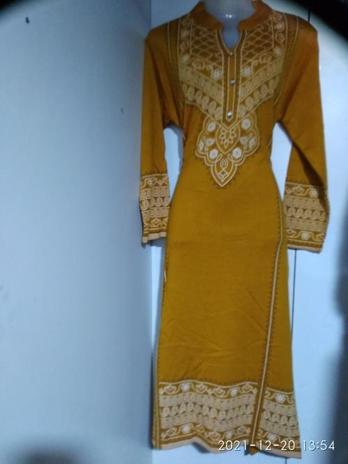 kurta yellow colour woolen - 18182808 - Very Small Image - 1