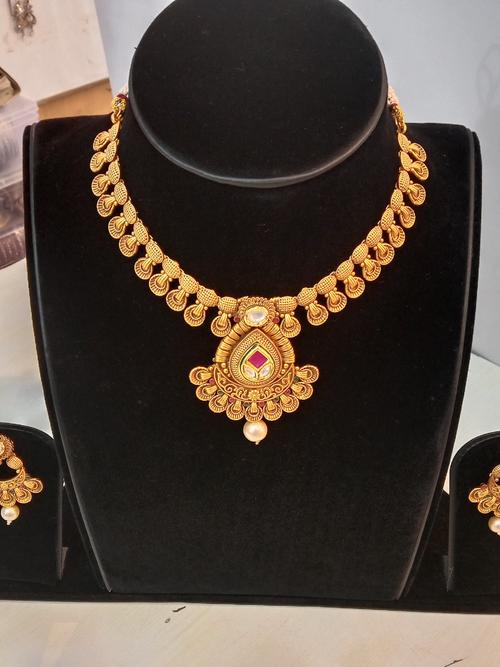ladies party wear necklace set met - 18183211 - Very Small Image - 1