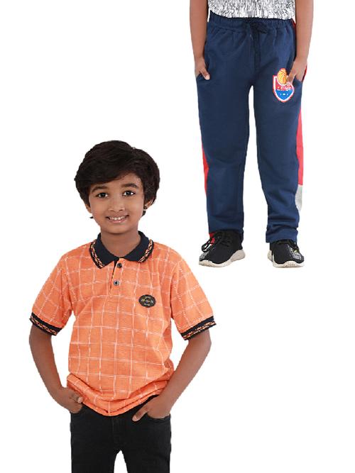 exclusive collared t-shirt and track pant - 18183326 - Very Small Image - 1