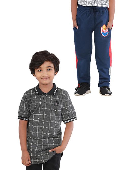 kids exclusive collared t-shirt and track - 18183327 - Very Small Image - 1