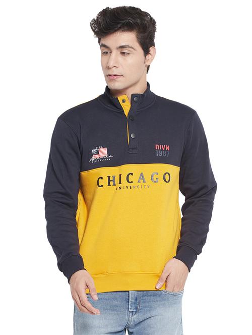 yellow color-blocked sweatshirt - 18183376 - Very Small Image - 1