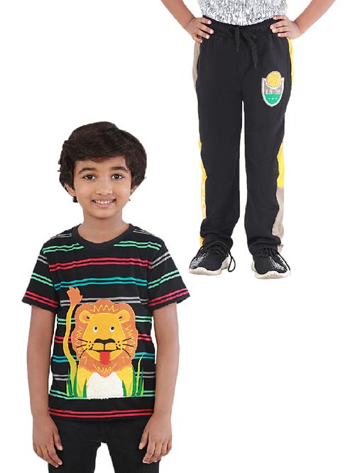 latest round neck lion embroid tshirt - 18184021 - Very Small Image - 1