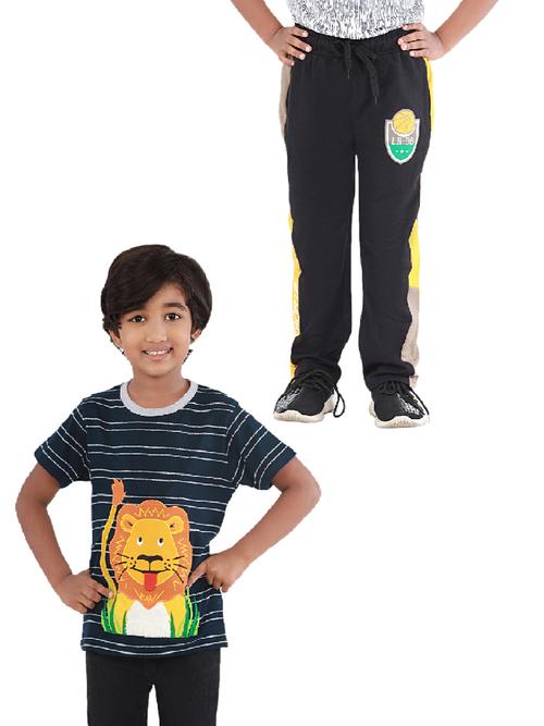 lion embroider tshirt and track pant - 18184024 - Very Small Image - 1