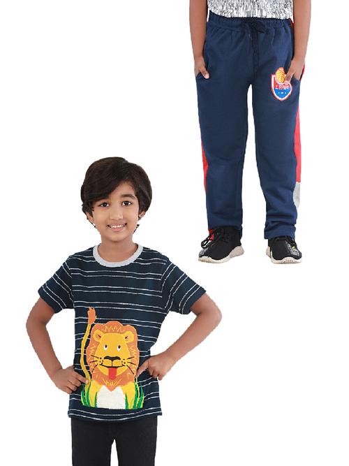lion embroider cotton tshirt and track - 18184025 - Very Small Image - 1