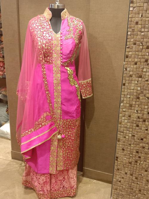 ladies plazo set with dupatta fabric - 18184192 - Very Small Image - 1