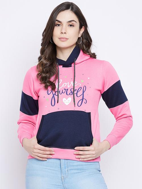 hooded neck color block sweatshirt - 18184489 - Very Small Image - 1