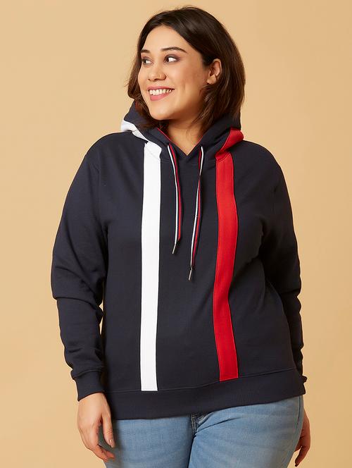 hooded neck striped sweatshirt - 18184613 - Very Small Image - 1