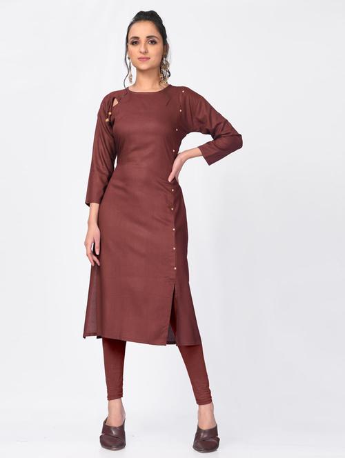 solid straight kurta - 18184655 - Very Small Image - 1