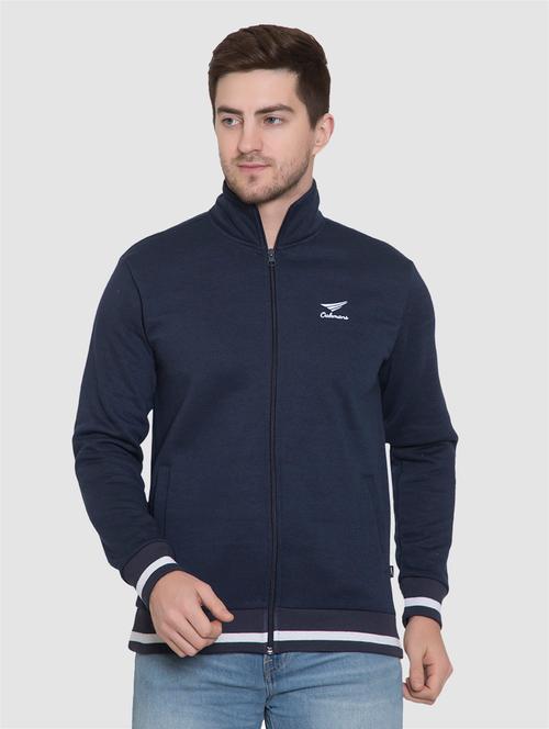 navy blue solid casual jacket - 18184726 - Very Small Image - 1